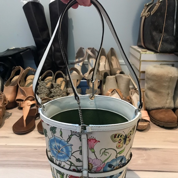 GUCCI | VINTAGE FLORA BUCKET PICNIC BAG - Picture 3 of 8